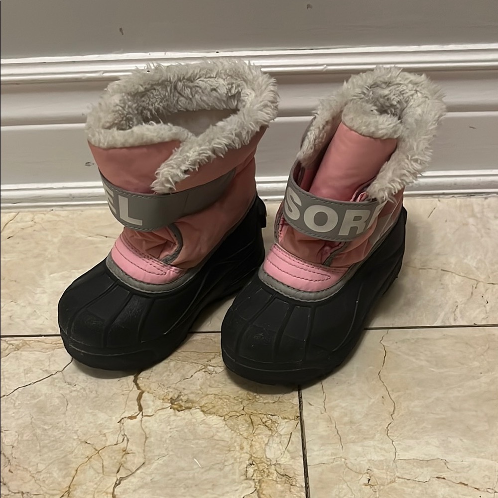 Sorel Pink and Black Winter Boots